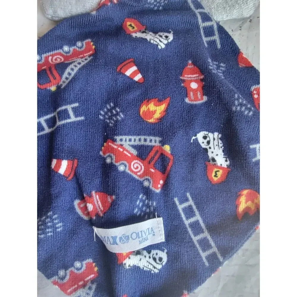 Max & Olivia Blue Bear Fire Fighter Security Blanket Lovey